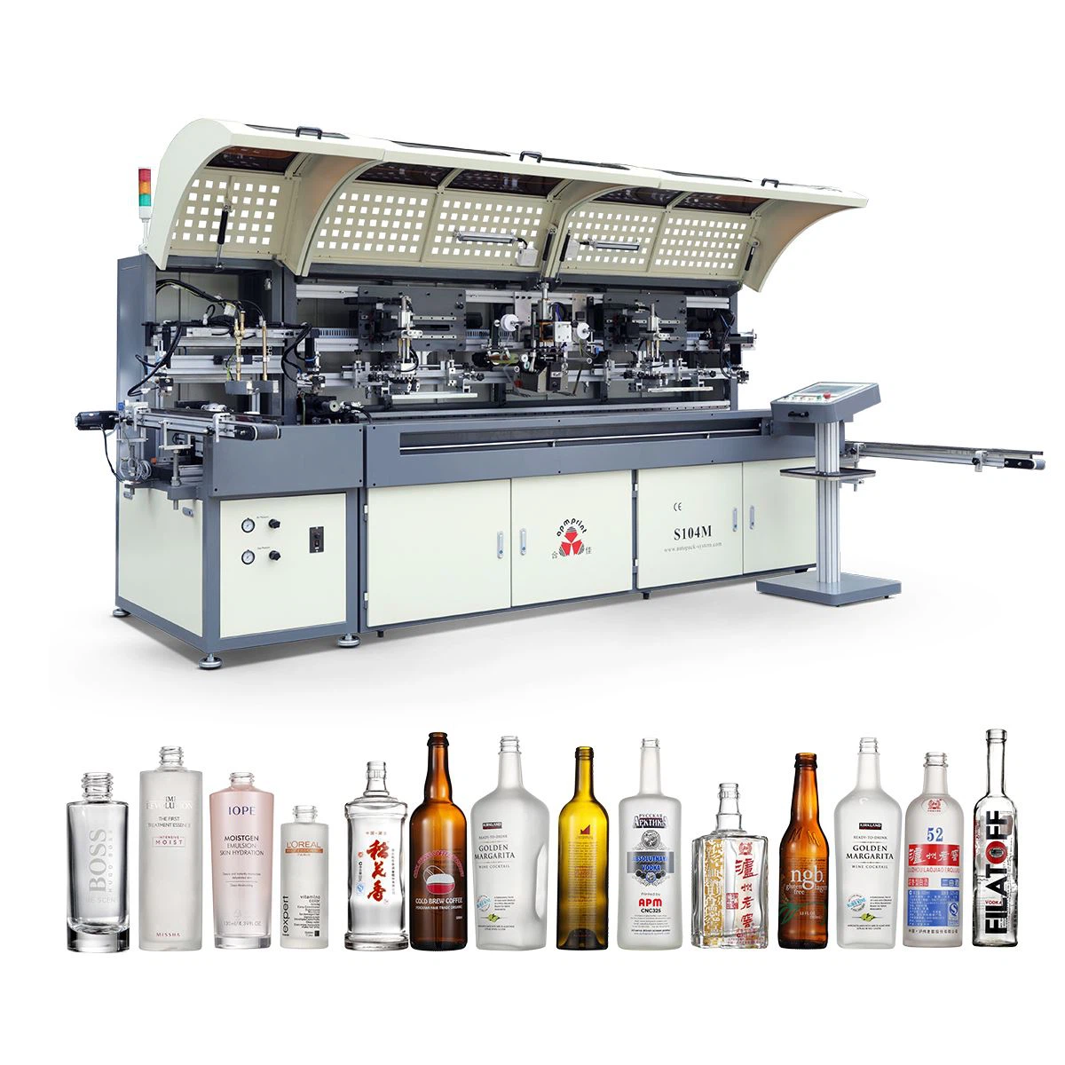 Glerflösku skjár prentari